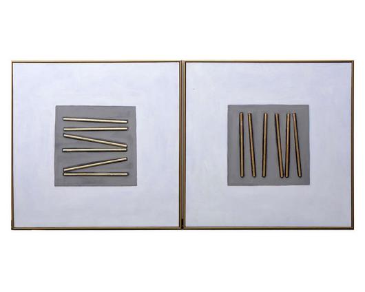 Pick Up Sticks (set Of 2) - 48" X 48" - Gold Floater Frame by Sunpan
