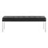 Garret Tufted Large Upholstered Faux Leather Bench In Silver Black by Modway Furniture