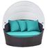Minerva Canopy Outdoor Patio Daybed In Espresso Turquoise by Modway Furniture