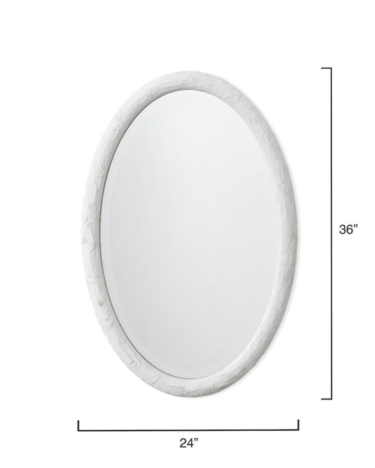 Ovation Oval Wall Mirror, White by Jamie Young