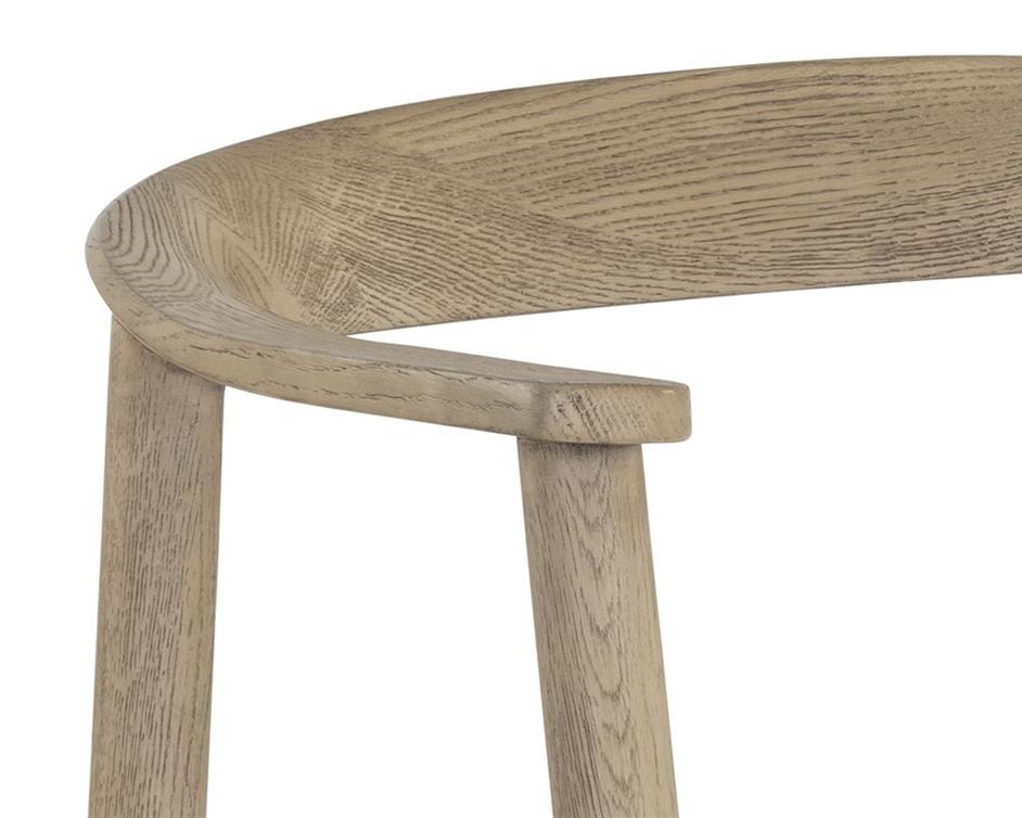 Jeremy Dining Armchair - Weathered Oak - Dove Cream by Sunpan