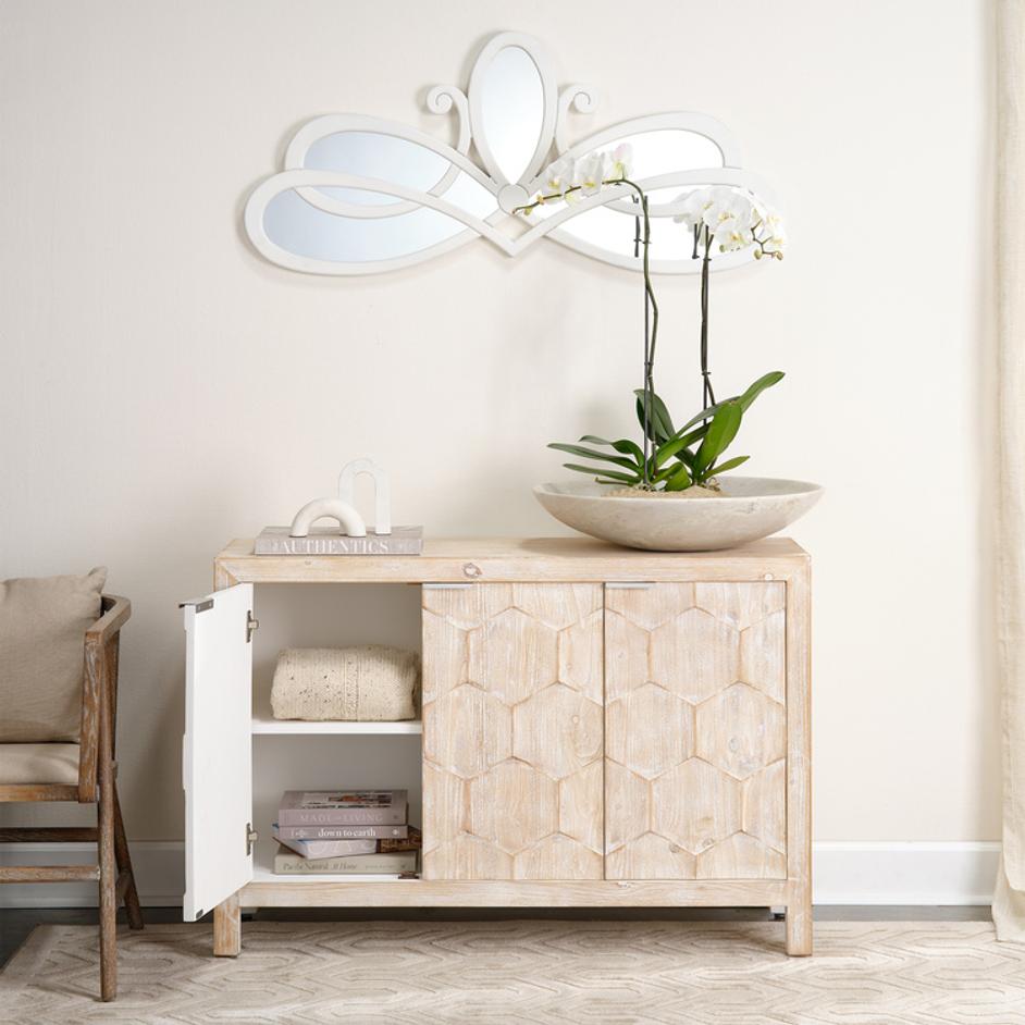 Scroll Mirror, White by Jamie Young