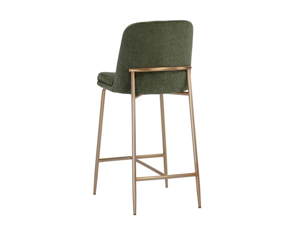 ZEKE COUNTER STOOL - ANTIQUE BRASS - BERGEN OLIVE by Sunpan