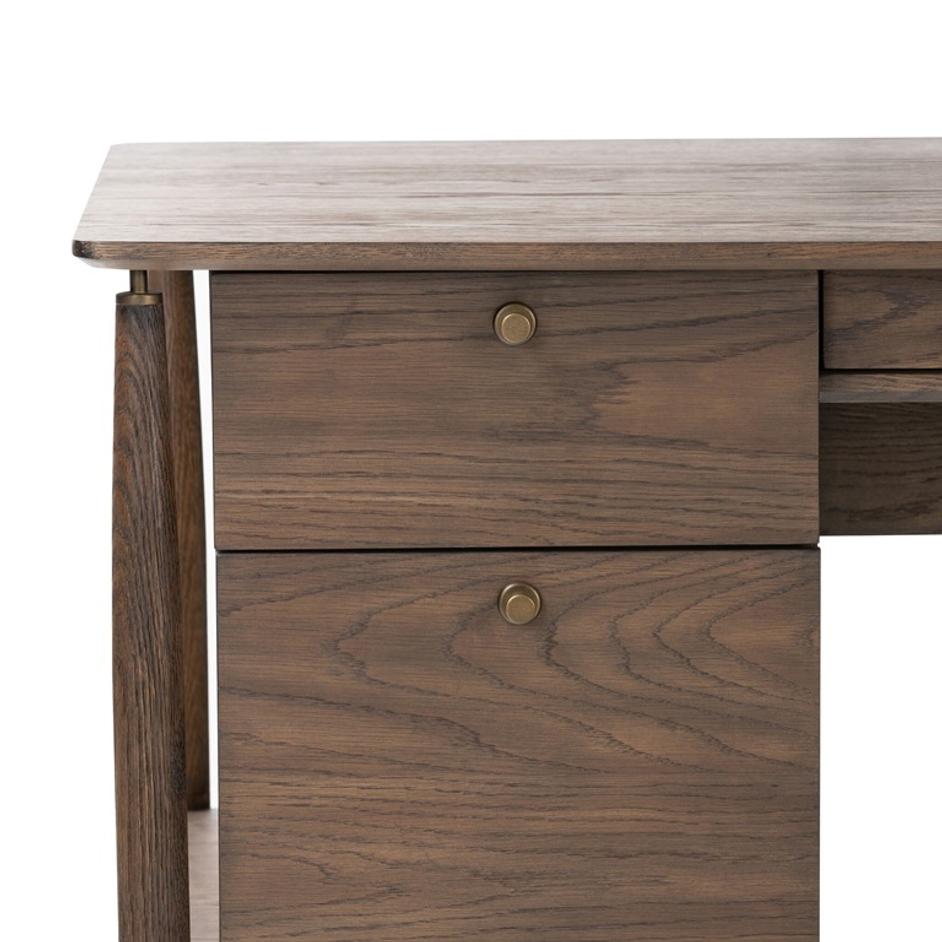 Markia Executive Desk - Aged Oak Veneer by Four Hands