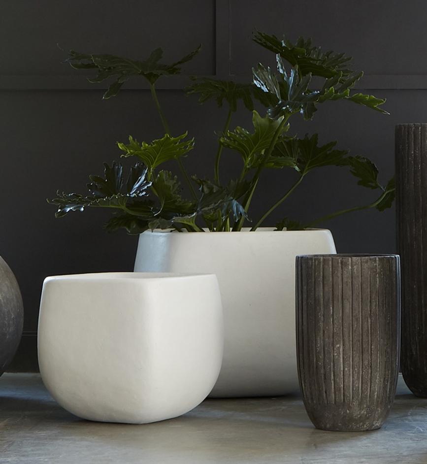 Ampere Planter, White, Large by PHILLIPS COLLECTION