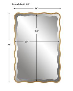 Aneta Gold Scalloped Mirror by Uttermost