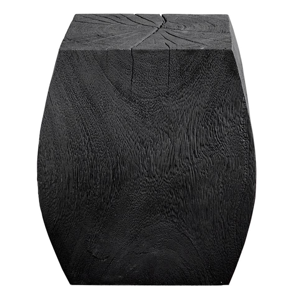 Grove Black Wooden Accent Stool by Uttermost