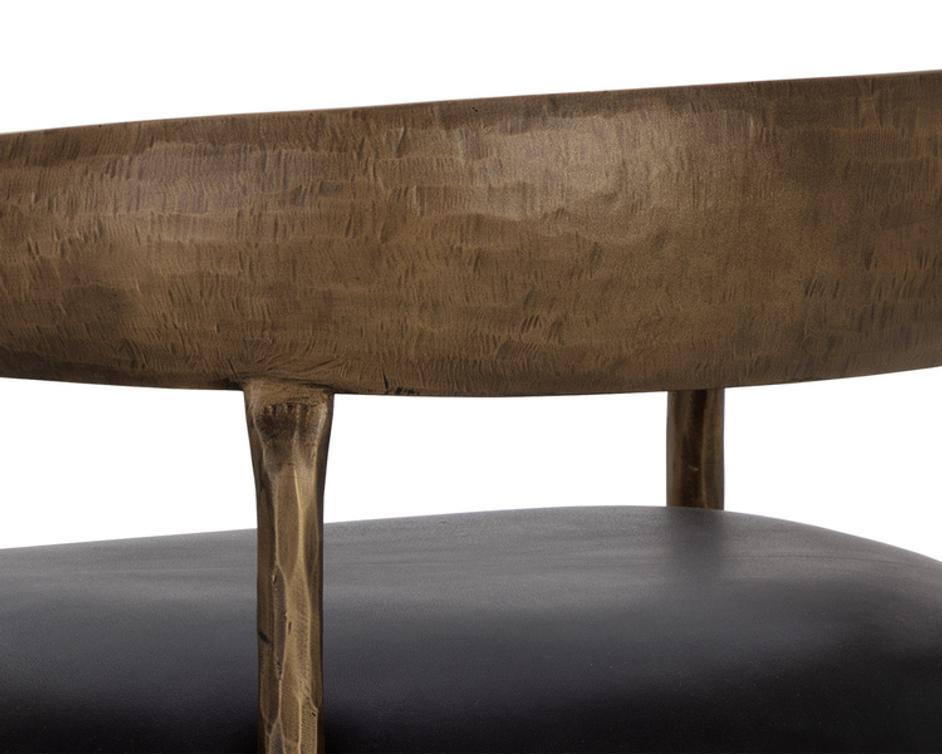 ZANATTA COUNTER STOOL - CHARCOAL BLACK LEATHER by Sunpan