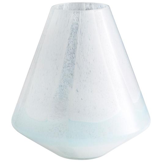 Small Backdrift Vase in Sky Blue and White by Cyan Design