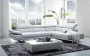 Russo Italian Leather Sectional Right Hand Chaise by J&M FURNITURE