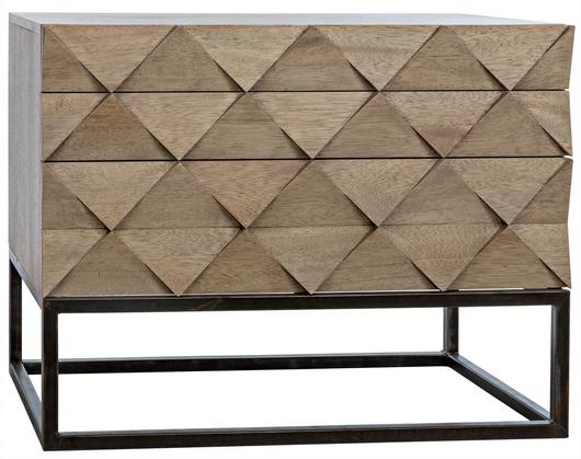 Draco Washed Walnut Sideboard on Matte Black Industrial Steel Stand by Noir Furniture