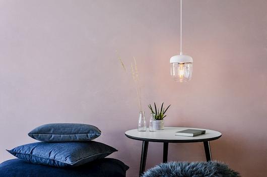 Acorn White and Brass Plug-In Pendant with LED Bulb by UMAGE