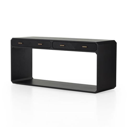 Caspian Console Table In Black Ash by FOUR HANDS