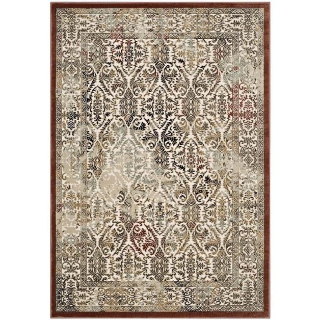 Whiston Ornate Turkish 8X10 Vintage Area Rug In Tan And Walnut Brown by Modway Furniture