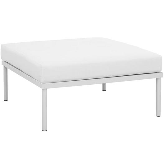 Concord Outdoor Patio Aluminum Ottoman In White White by Modway Furniture
