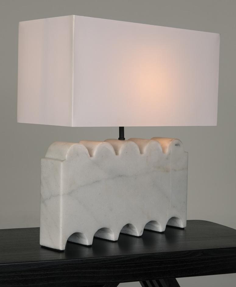 Darth Lamp with Silk Shade by Noir Furniture