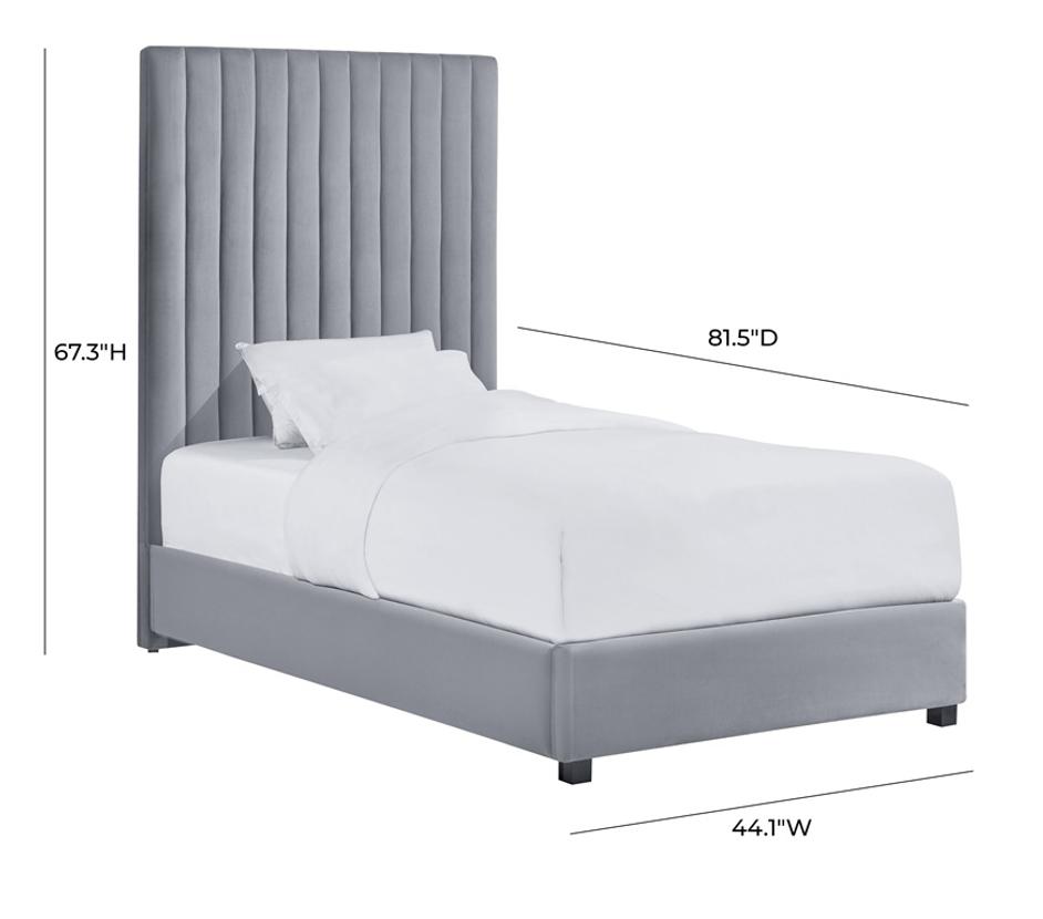 Arabelle Grey Bed Twin by tov furniture