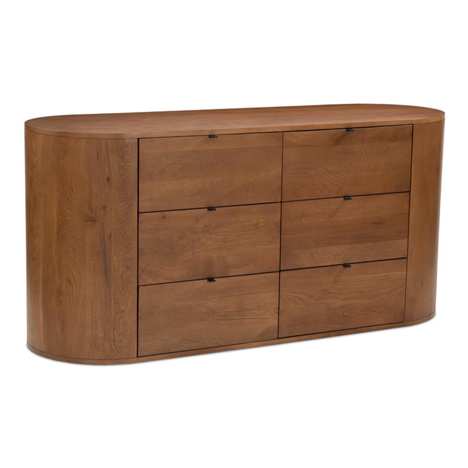 Theo 6 Drawer Dresser Brown by Moes Home