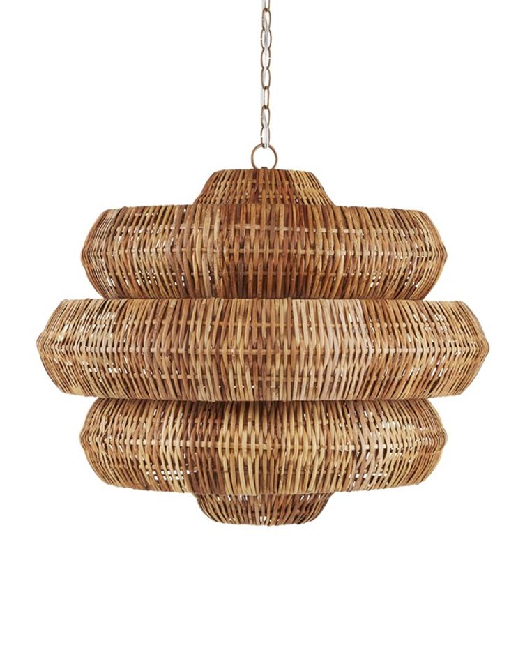 Antibes Chandelier In Khaki & Natural by Currey & Company