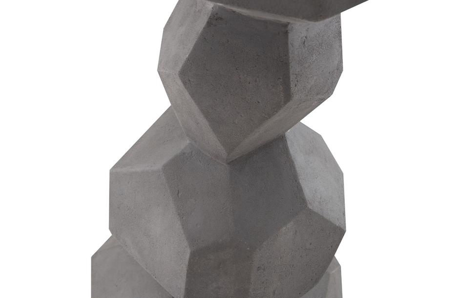 Faceted Rock Column Sculpture, Grey by PHILLIPS COLLECTION