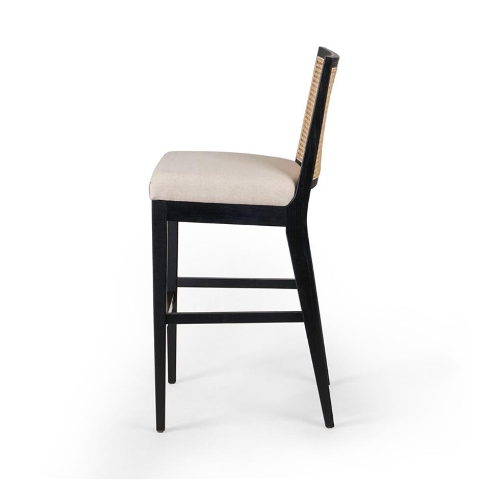 Antonia Cane Armless Bar + Counter Stool - Savile Flax by Four Hands