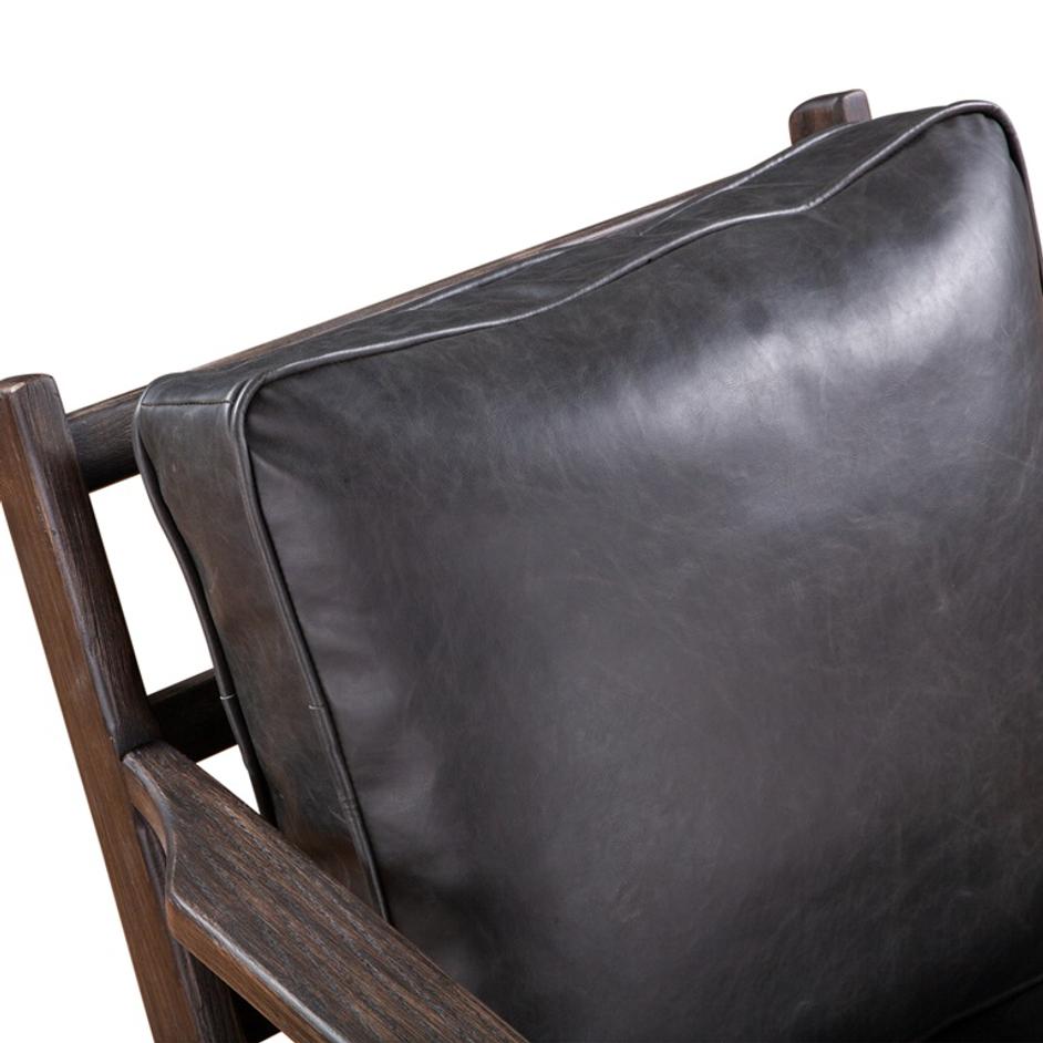 Bobby Black Leather Armchair by Home Trends & Design