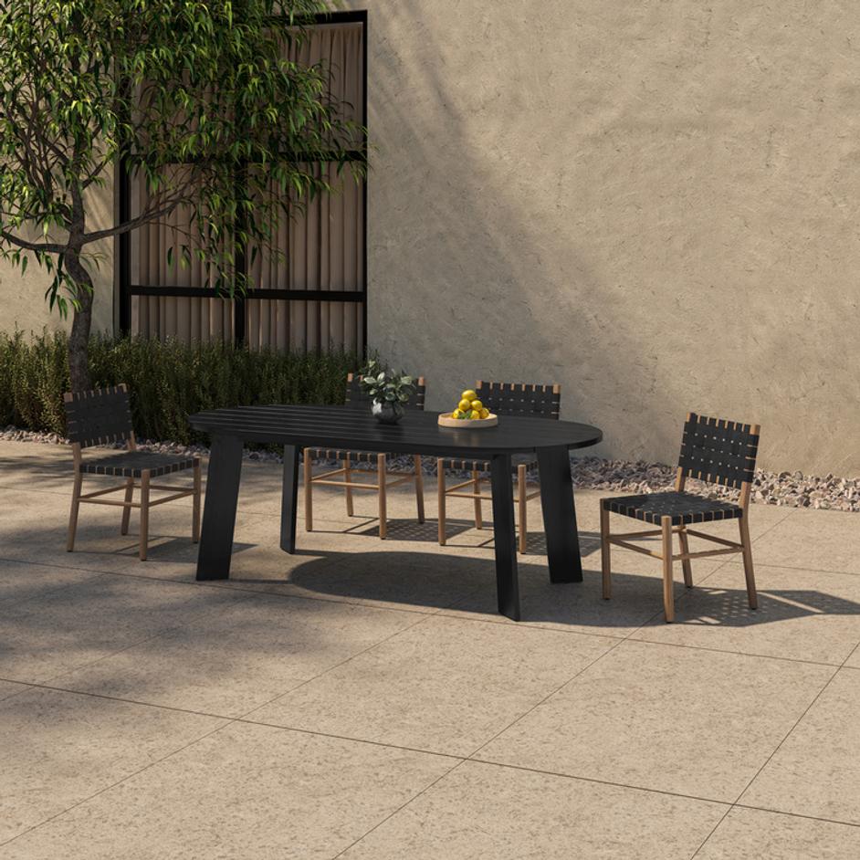 Delta Oval Outdoor Dining Table Black by Moes Home