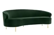 Baila Forest Green Velvet Sofa by tov furniture