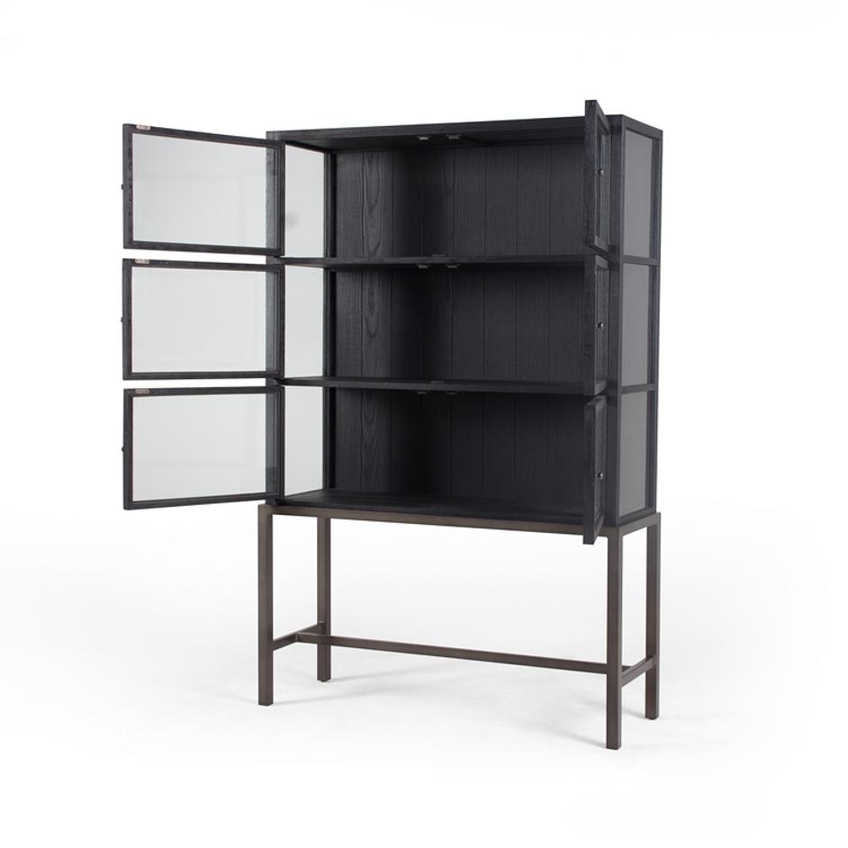 Spencer Curio Cabinet-Drifted Black by FOUR HANDS