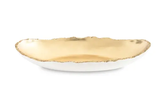 Broken Egg Bowl, White and Gold Leaf, Extra Large by PHILLIPS COLLECTION