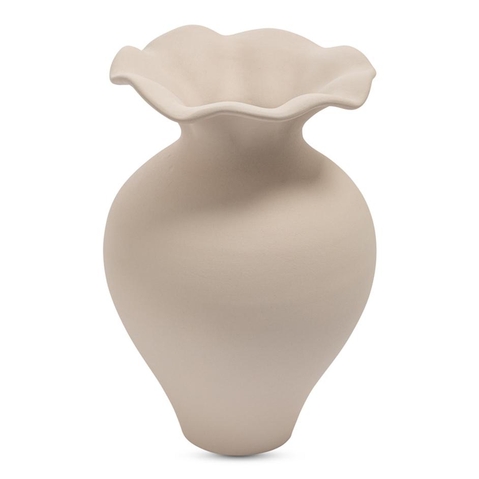 Ruffle 12In Decorative Vessel Ecru by Moes Home