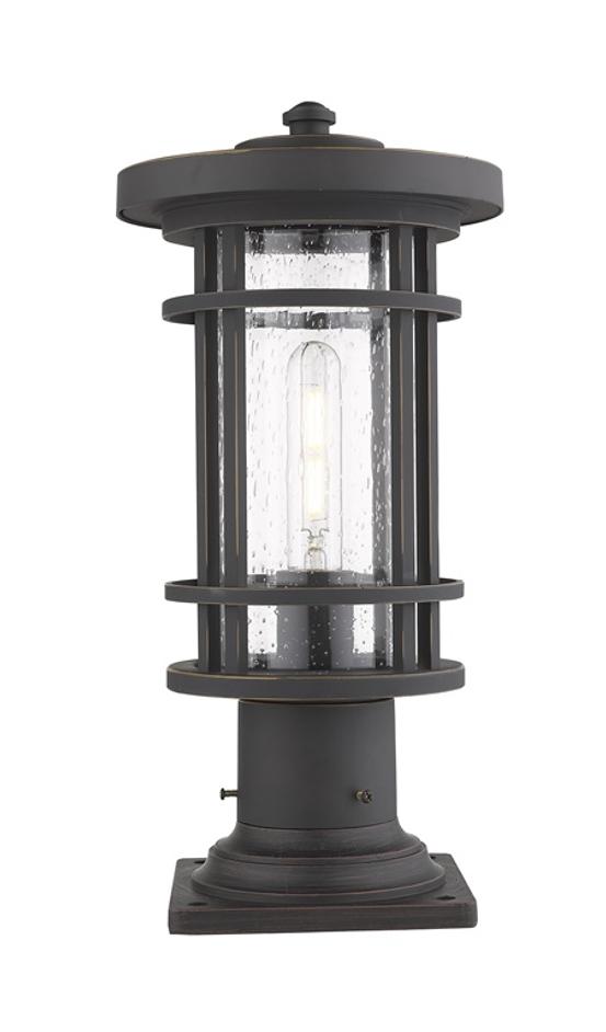 Jordan 1 Light Outdoor Pier Mounted Fixture in Oil Rubbed Bronze Finish by Z-Lite