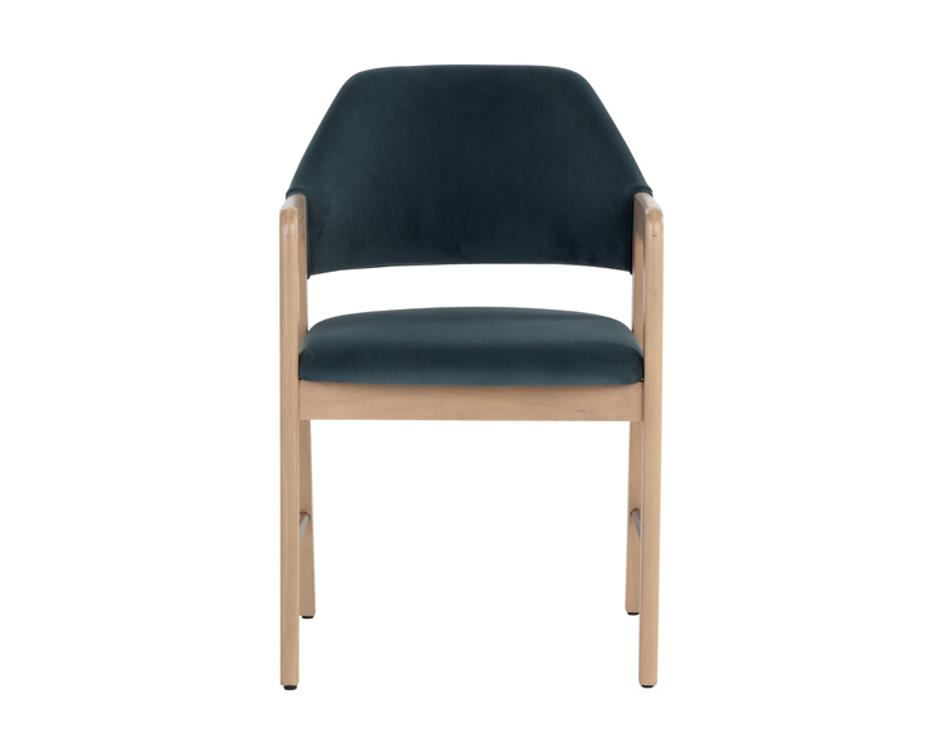 MILTON DINING ARMCHAIR - LIGHT WASH - MEG DUSTY TEAL by Sunpan