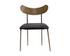 GIBBONS DINING CHAIR - ANTIQUE BRASS - CHARCOAL BLACK LEATHER by Sunpan