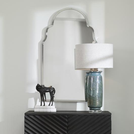Brayden Nickel Arch Mirror by Uttermost