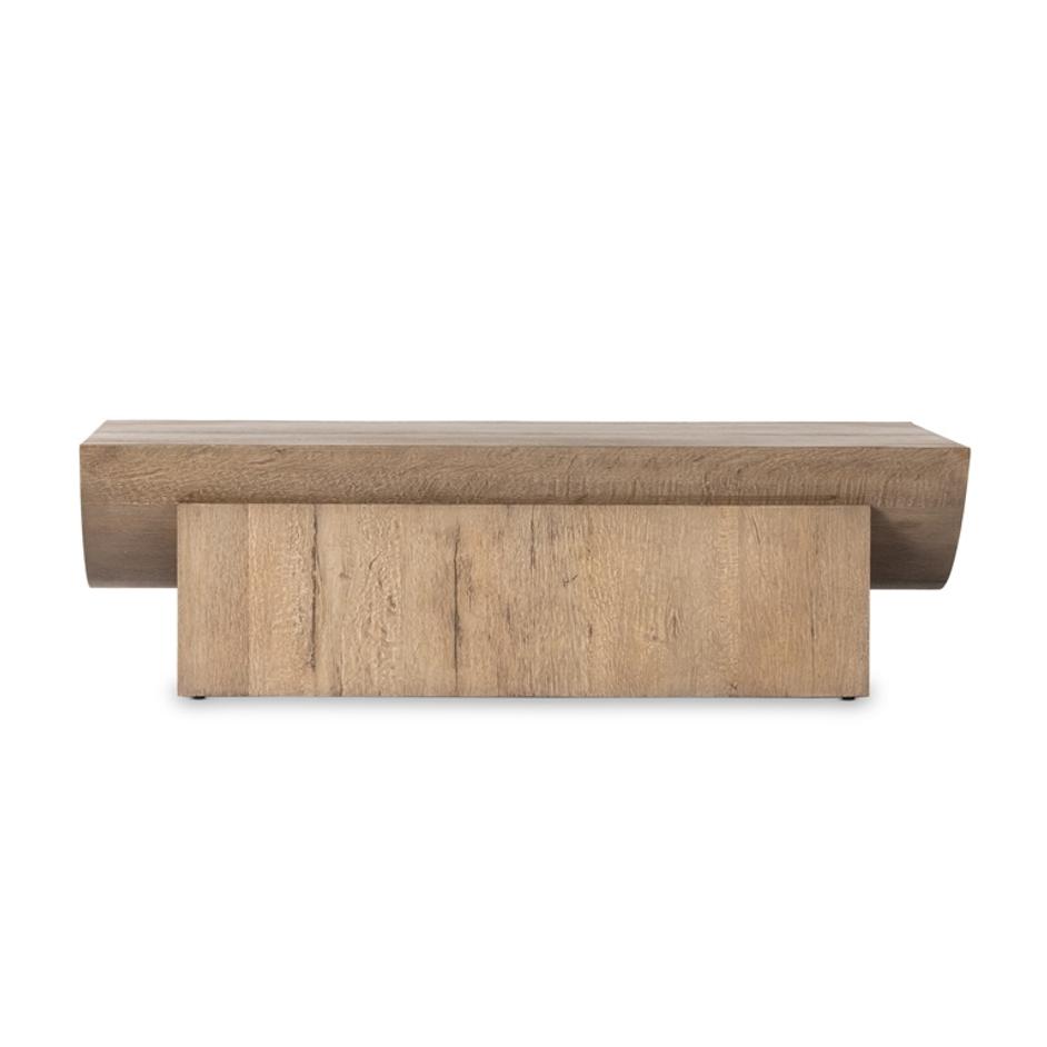 Elbert Coffee Table In Rustic Oak Veneer by FOUR HANDS