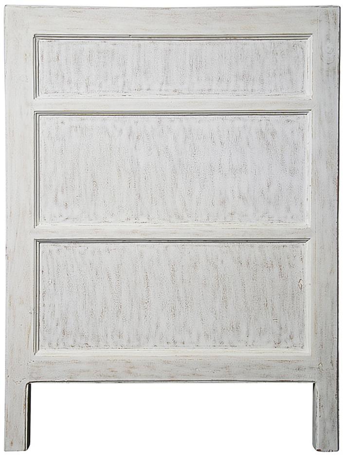 Hampton Mahogany and Veneer Side Table with Brass Pulls in White Wash Finish by Noir Furniture