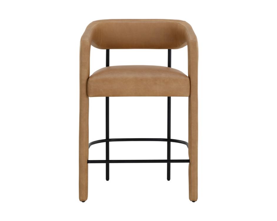 MAVIA COUNTER STOOL - LUDLOW SESAME LEATHER by Sunpan