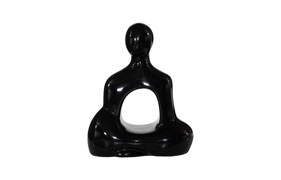Buddha Seated Sculpture, Gel Coat Black by Phillips Collection