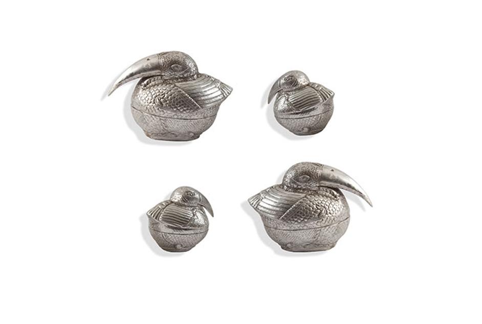 Kiwi Birds Wall Art, Set of 4, Silver Leaf by PHILLIPS COLLECTION
