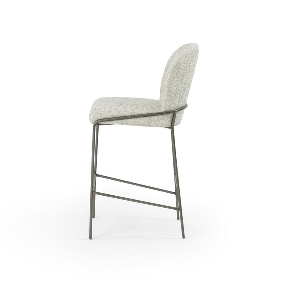 Astrud Bar Stool in Lyon Pewter by FOUR HANDS