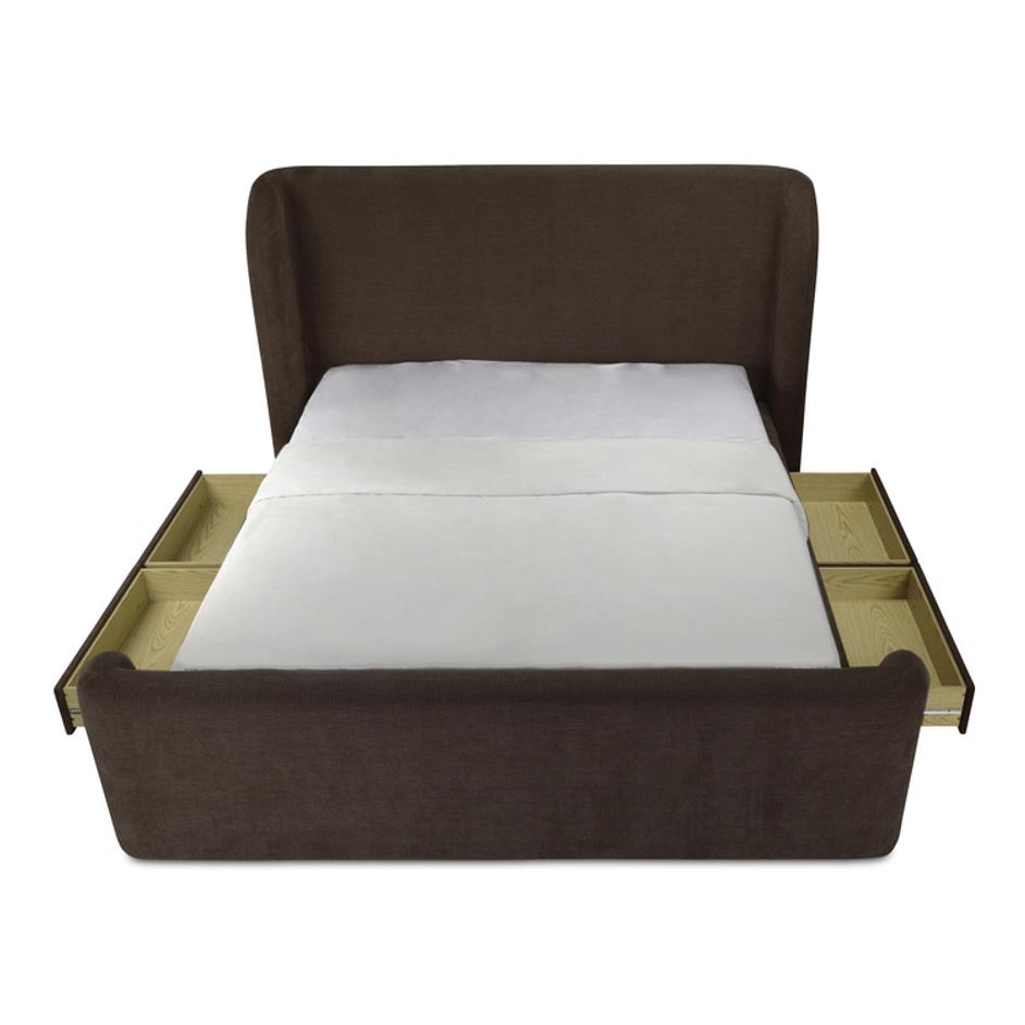 Sophia King Storage Bed Brown by Moes Home