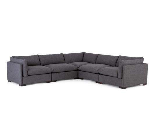WESTWOOD 5-PIECE SECTIONAL-BENNETT CHARCOAL by FOUR HANDS