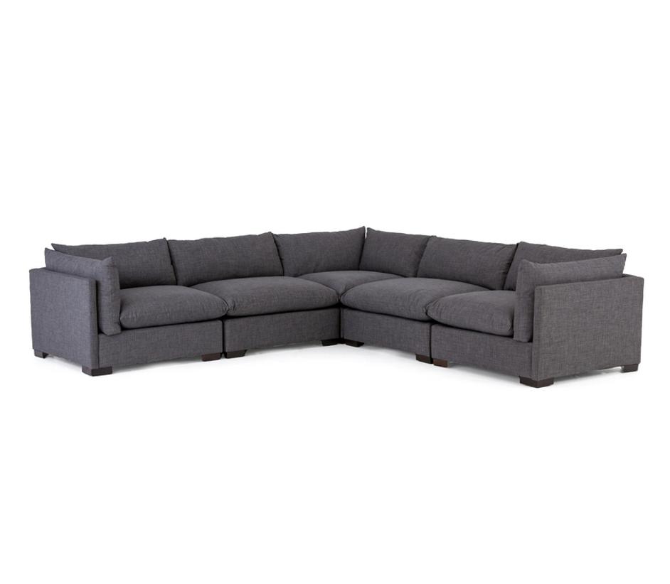 WESTWOOD 5-PIECE SECTIONAL-BENNETT CHARCOAL by FOUR HANDS