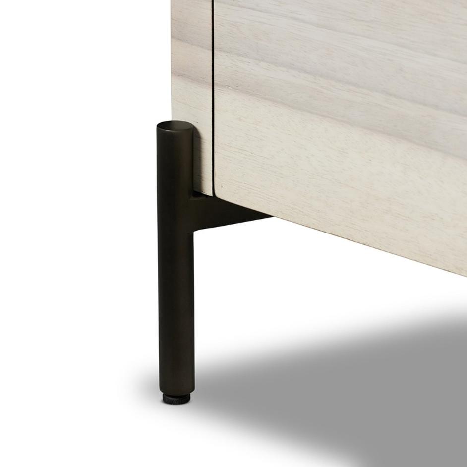 Lunas Executive Desk In Bleached Guanacaste-Bronzed Iron by Four Hands