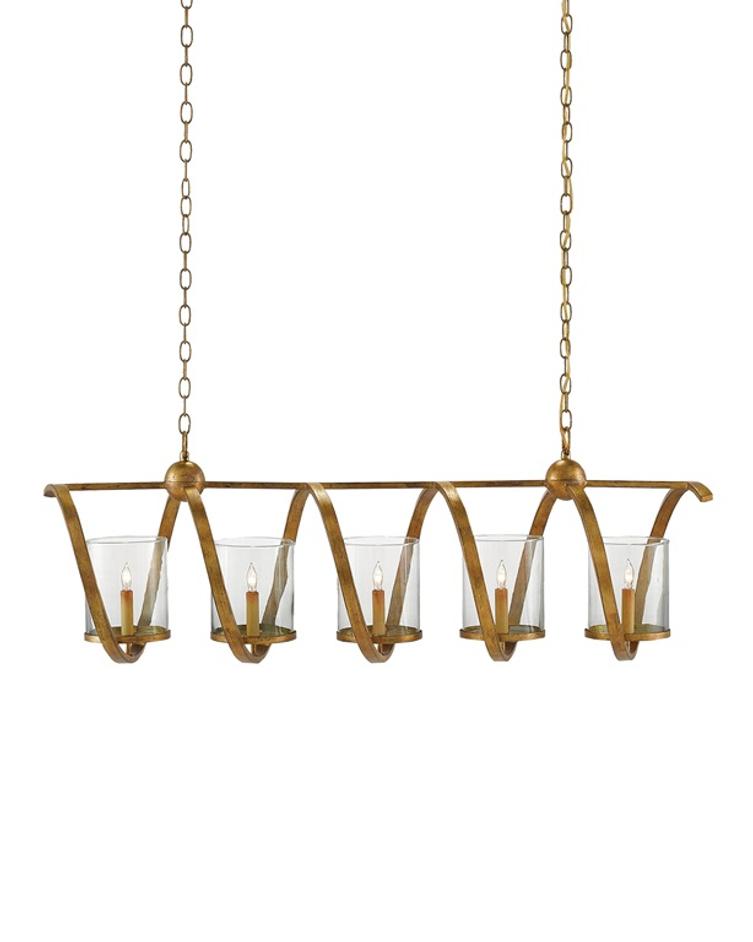 Maximus Gold Chandelier In Washed Gold Leaf by Currey & Company