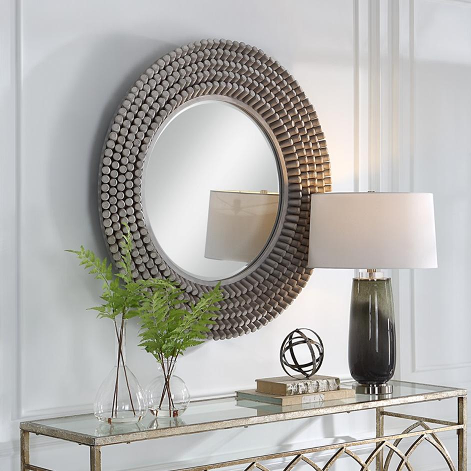 Portside Round Gray Mirror by Uttermost