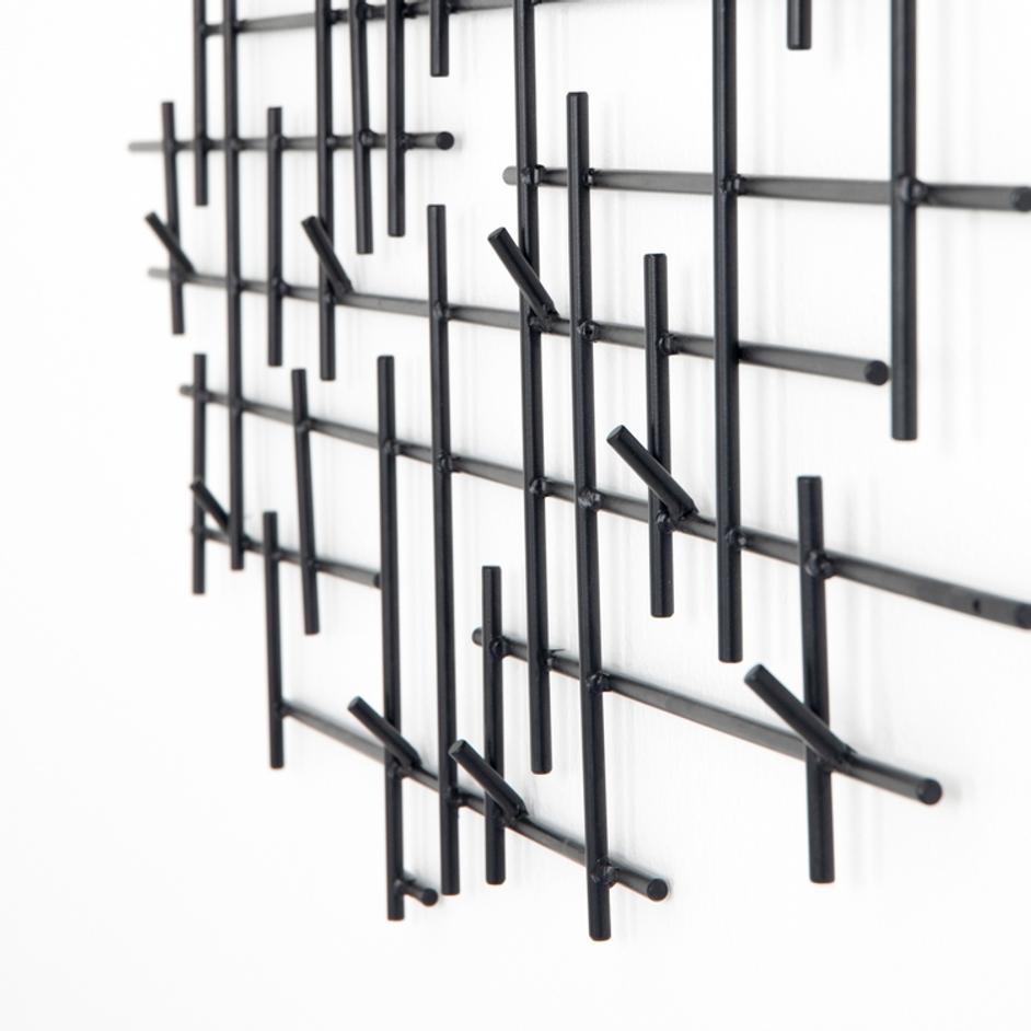 Crossin Coat Rack In Iron Matte Black by FOUR HANDS