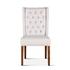 Lara Off-White Linen Dining Chair with Natural Teak Legs by Home Trends & Design