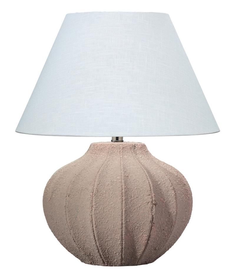 Clamshell Ceramic Table Lamp with Linen Shade by Jamie Young